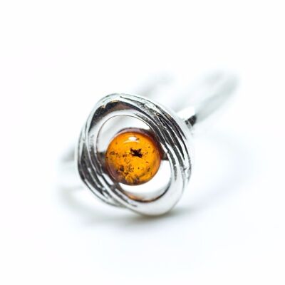 Anello minimalista in pietra d'ambra