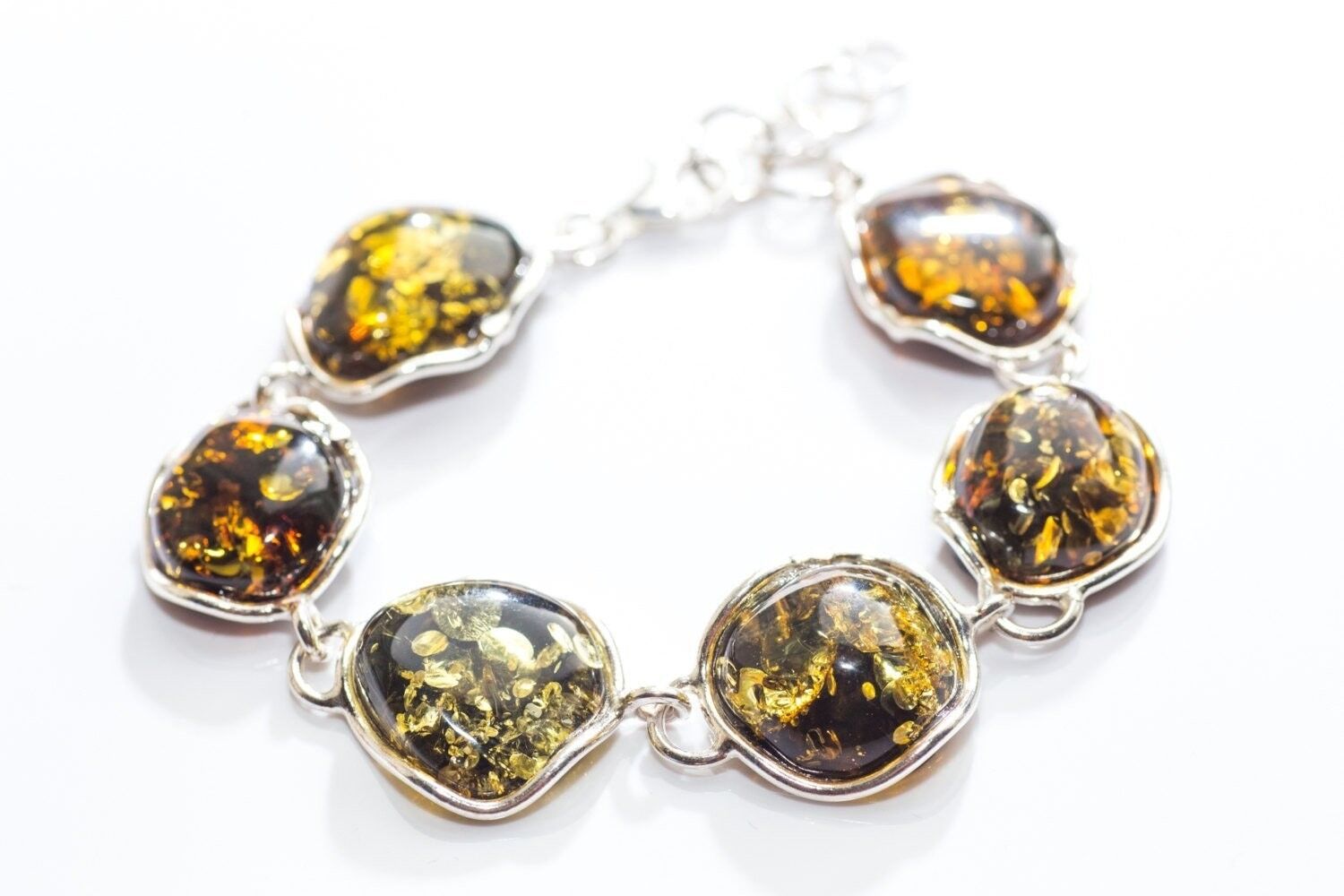 Bracciale grande in argento e pietra