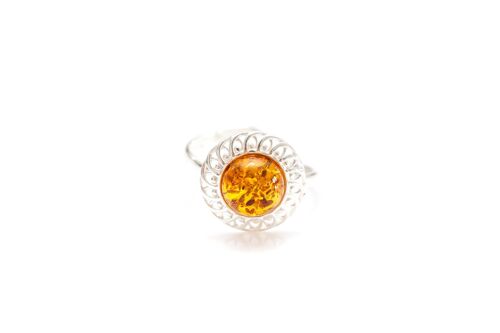 Amber Spiral Ring