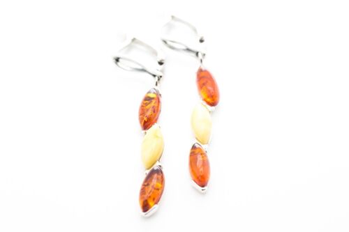 Long Structured Amber Earrings