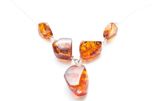 Large Amber Stone Necklace