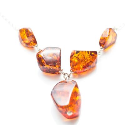Large Amber Stone Necklace