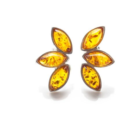 Amber 3-Part Stud Earrings