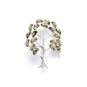 Broche Arbre de Vie en Ambre Vert