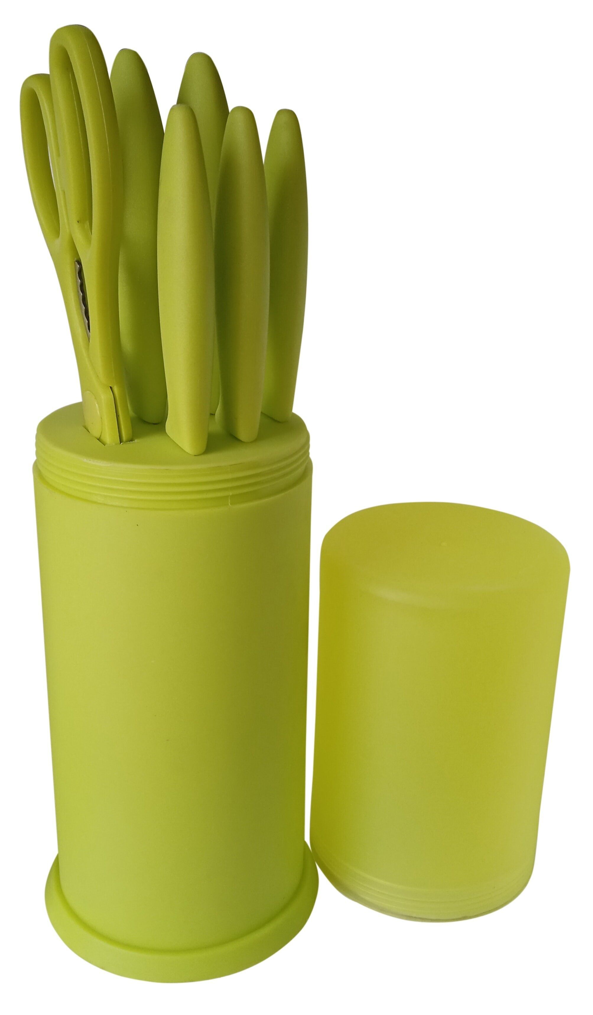 Basisset mit Schere und 5 Messern in Grün 35x10cm LA-513B