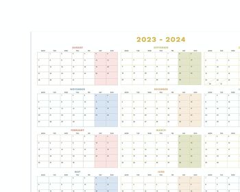 Calendrier mural de l'année scolaire 2023-2024 8