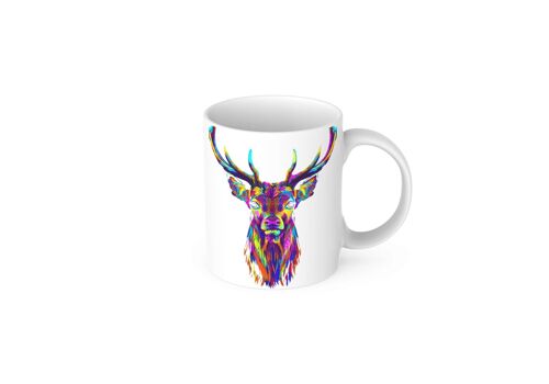 Brightly Coloured Stag Tea Coffee Ceramic Mug, Highland Stag Mug, Scottish Mug, Highlands, Scottish Gift