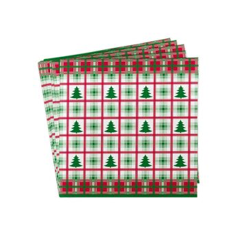 Serviette de Noël Klaus en rouge-vert en Linclass® Airlaid 40 x 40 cm, 50 pièces 3