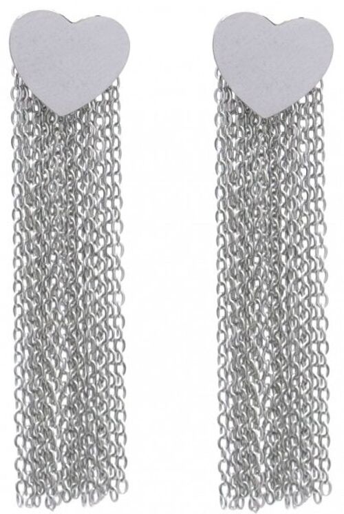 B-A7.1 E221-407S S. Steel Earrings Heart 5cm