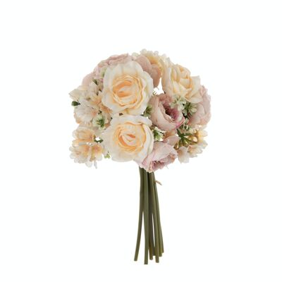 Bouquet sferico di fiori di seta diametro: 16,5cm, lunghezza: 31cm - Pesca