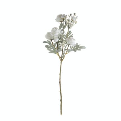 Bloomy rose branch, length: 56cm - White