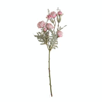 Branche de rosier fleuri, longueur : 56cm - Rose
