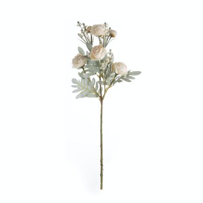 Bloomy rose branch, length: 56cm - Champagne