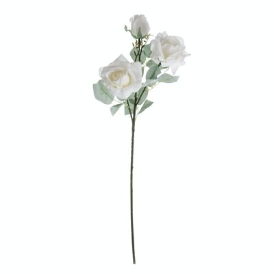 Rosenzweig mit 3 Köpfen, Länge: 64,5 cm – Weiß