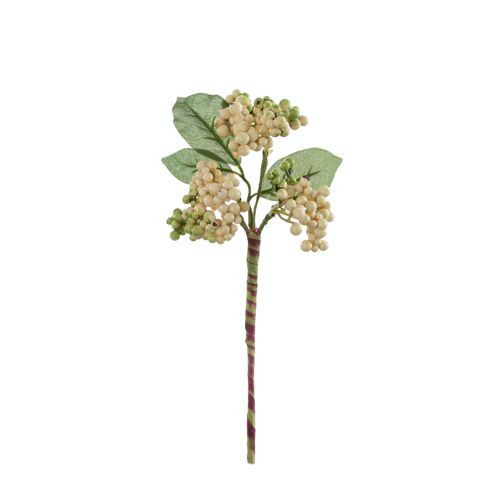 Berry branch, length: 22cm - White