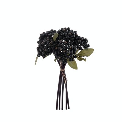 Bouquet de branche de baie, longueur : 28cm, diamètre : 14,5cm - Violet foncé