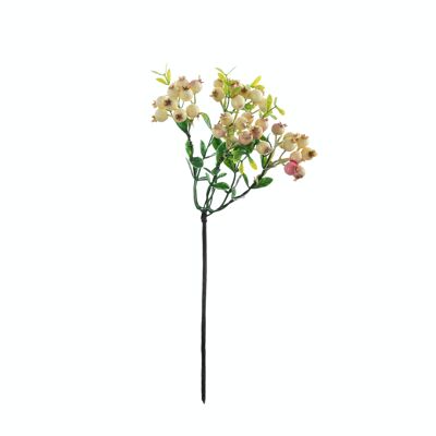 Branche de baie, longueur : 28,5 cm - Blanc/Rose