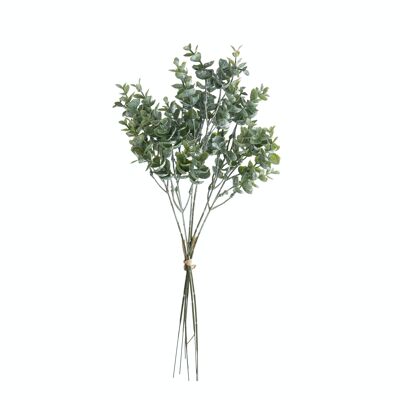Künstlicher Eukalyptuszweig, 42 cm lang, 20 cm breit – Dunkelgrün