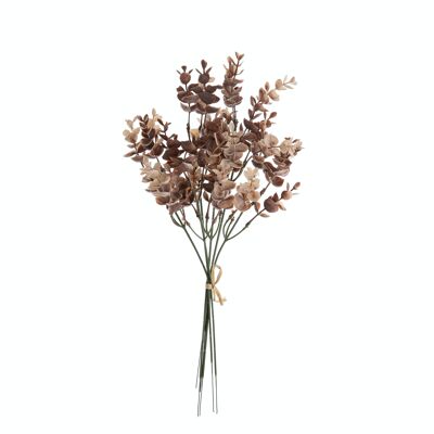 Branche d'eucalyptus artificielle, 42cm de long, 20cm de large - Beige