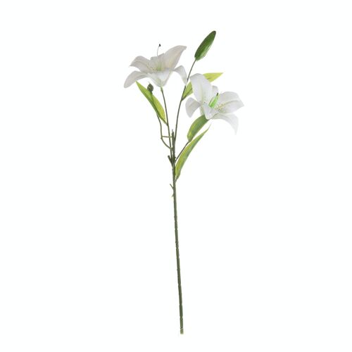 Lily artificial flower, 57.5cm long - White
