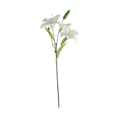 Flor artificial de lirio, 57,5 cm de largo - Blanco