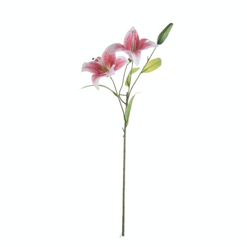 Lily artificial flower, 57.5cm long - Pink