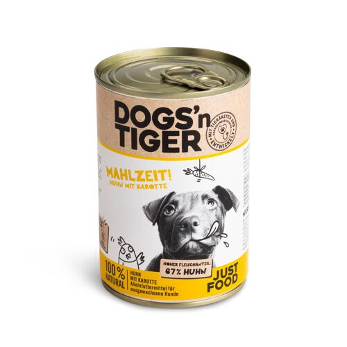 Mahlzeit!  | Hunde Nassfutter mit Huhn, Karotte und Gesund-Kräuterpaket