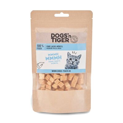 Mmmmmmmmm | Snacks para gatos 100% trozos de salmón liofilizado