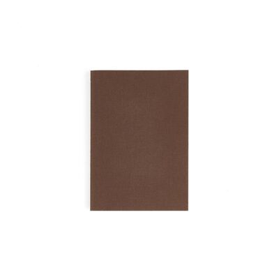 Brown fabric A6 stitched notebook
