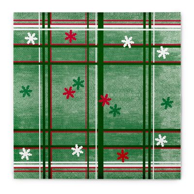 Tovagliolo natalizio Tim verde-rosso in Linclass® Airlaid 40 x 40 cm, 50 pezzi