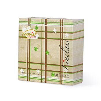 Serviette de Noël Tim en marron-vert en Linclass® Airlaid 40 x 40 cm, 50 pièces 5