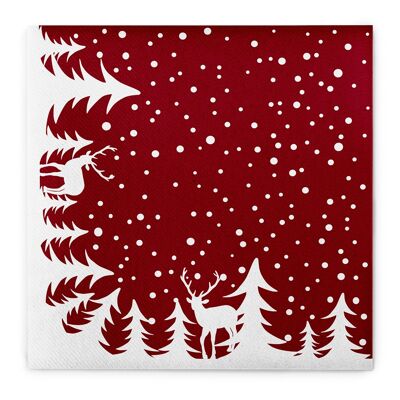 Weihnachtsserviette Marvin in Bordeaux aus Linclass® Airlaid 40 x 40 cm, 50 Stück