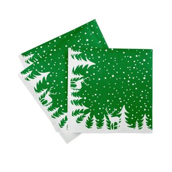 Serviette de Noël Marvin en vert de Linclass® Airlaid 40 x 40 cm, 50 pièces 2