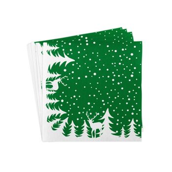 Serviette de Noël Marvin en vert de Linclass® Airlaid 40 x 40 cm, 50 pièces 3