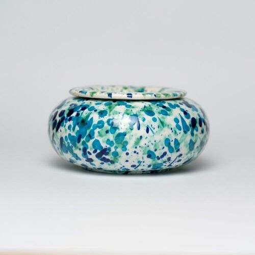 Cenicero de cerámica 15cm, antiolores / Verde y azul - CORAL