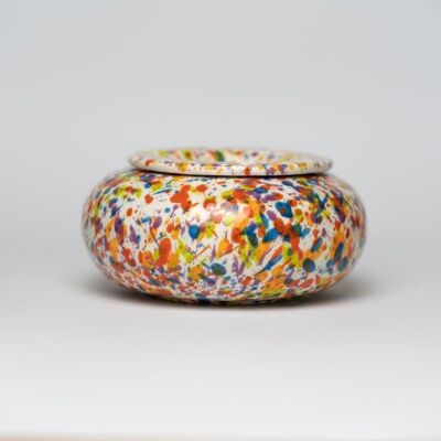 Cenicero de cerámica 15cm, antiolores / Naranja multicolor  - CARNAVAL