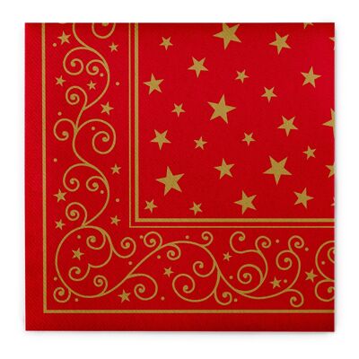Weihnachtsserviette Liam in Rot aus Linclass® Airlaid 40 x 40 cm, 50 Stück