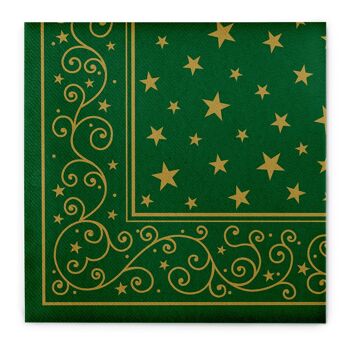 Serviette de Noël Liam en vert de Linclass® Airlaid 40 x 40 cm, 50 pièces 1