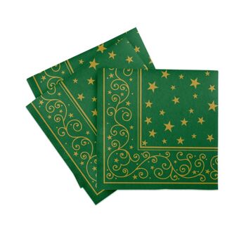 Serviette de Noël Liam en vert de Linclass® Airlaid 40 x 40 cm, 50 pièces 2