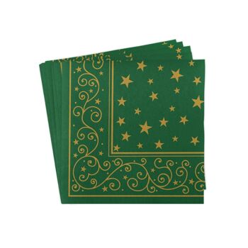Serviette de Noël Liam en vert de Linclass® Airlaid 40 x 40 cm, 50 pièces 3