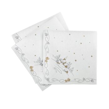 Panorama de serviette de Noël en blanc de Linclass® Airlaid 40 x 40 cm, 50 pièces 2