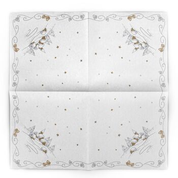 Panorama de serviette de Noël en blanc de Linclass® Airlaid 40 x 40 cm, 50 pièces 4