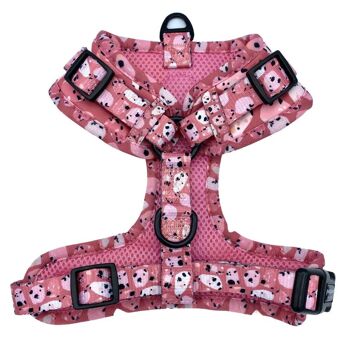 Harnais pour chien en terrazzo rose réglable petit moyen grand 3