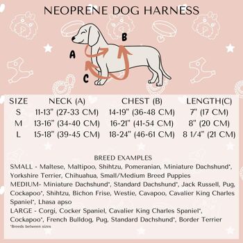 Harnais pour chien en terrazzo rose réglable petit moyen grand 4