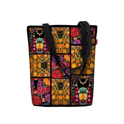 Borsa A Spalla Frida Fiori In Canvas Linea Sunny Bertoni