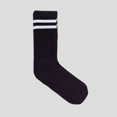 Calcetines deportivos - Doble raya negro/blanco