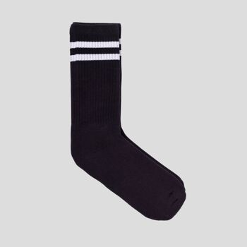 Chaussettes athlétiques - Double rayures noir/blanc 1