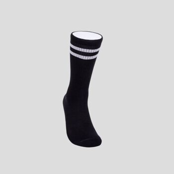 Chaussettes athlétiques - Double rayures noir/blanc 2