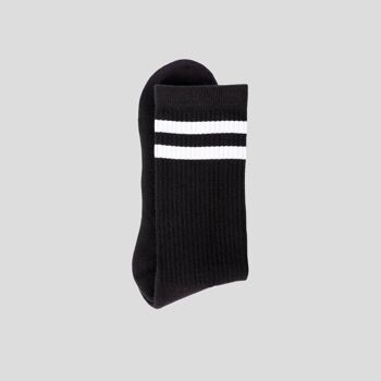 Chaussettes athlétiques - Double rayures noir/blanc 3