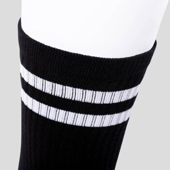 Chaussettes athlétiques - Double rayures noir/blanc 4